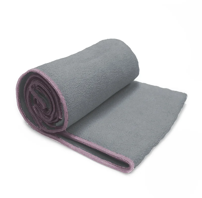 Limited Supply Oak and Reed Yoga Towel, Grey/Mauve