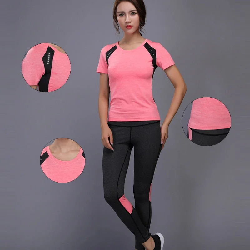 Midnight Sale OLOEY Women Tennis Clothes Yoga Set Badminton Clothing Fitness Running Shirt+Pants Quick Dry Gym Workout Jogging Sport Suit