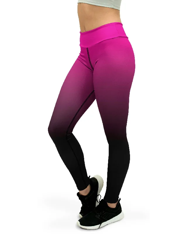 Quick Deals Ombre Pink to Black Yoga Pants