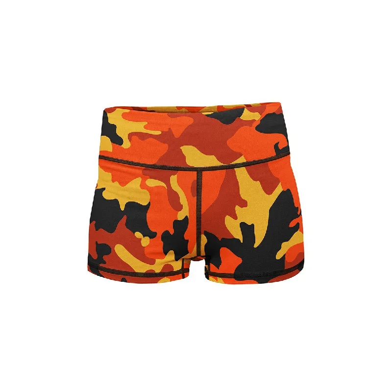 Big Deal Orange Camo Yoga Shorts