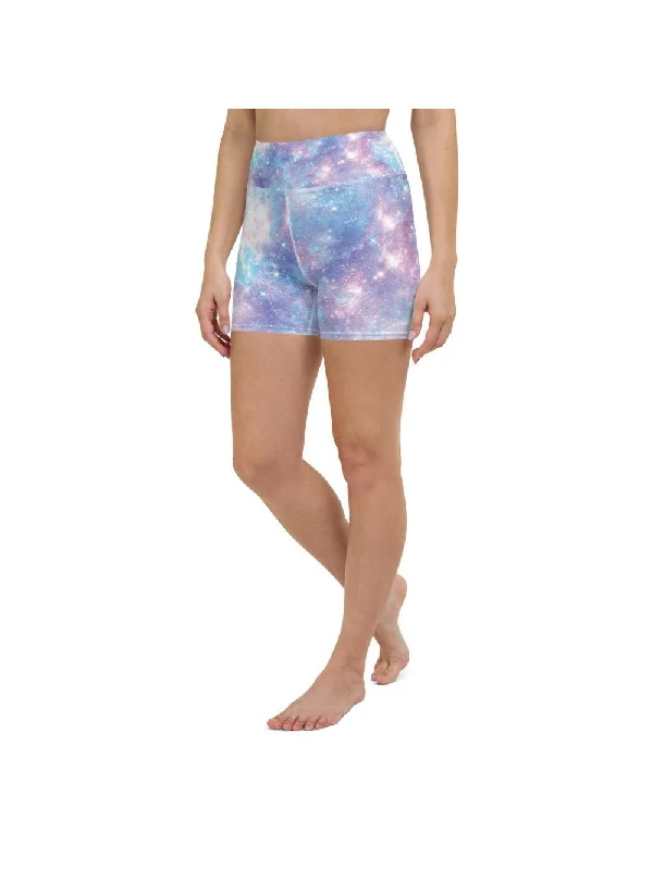 Weekend Wonders Await! Pastel Galaxy Yoga Shorts