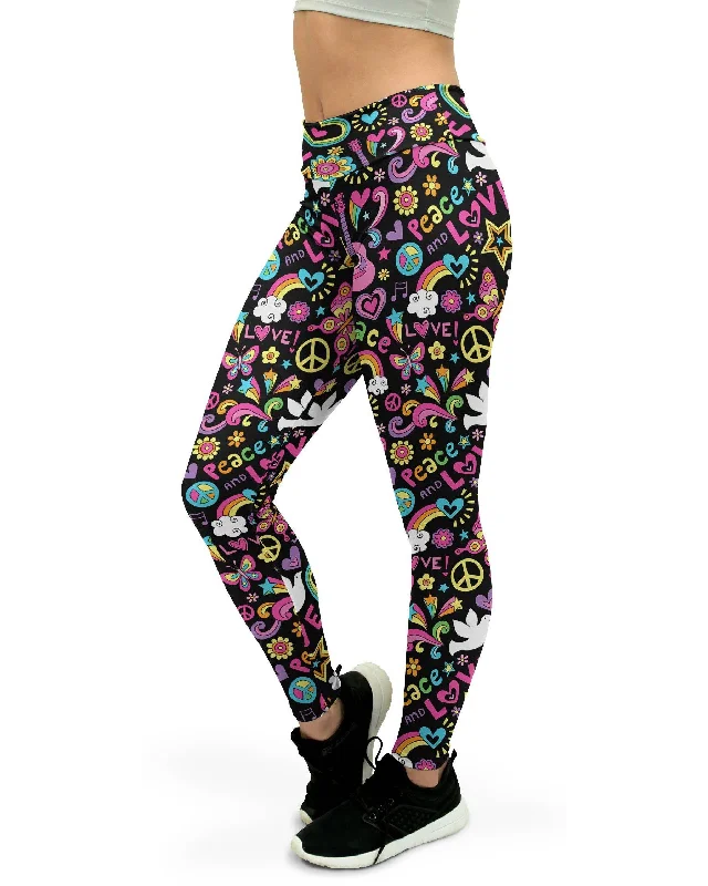 Act Fast Peace and Love Yoga Pants