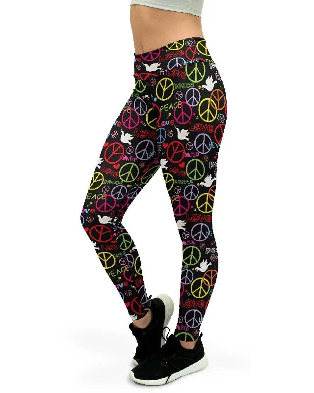 Value Pack Peace Symbol Yoga Pants