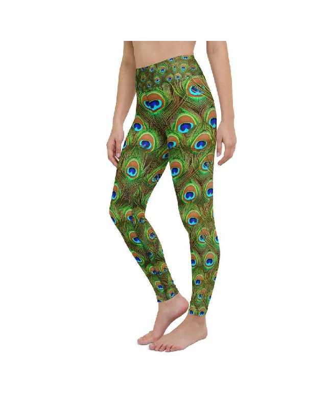 Price Slash Peacock Feathered Yoga Pants