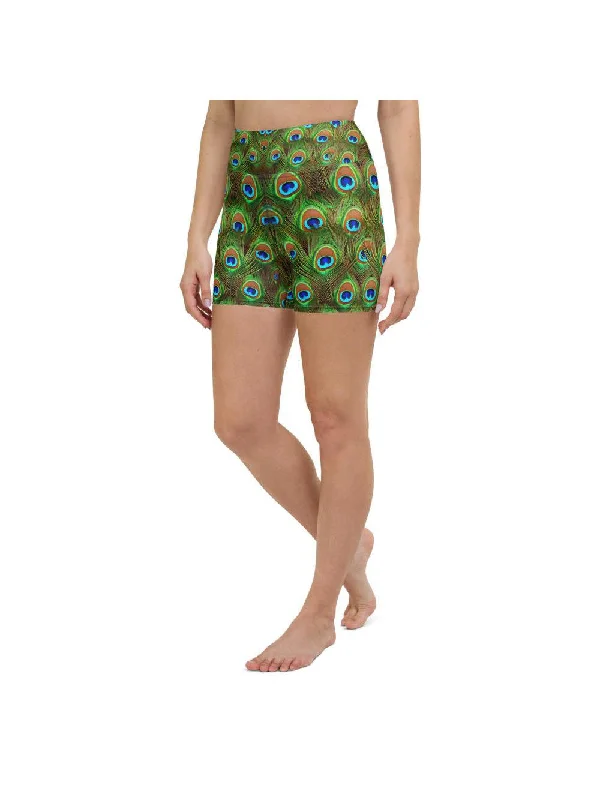 Best Choice Peacock Feathered Yoga Shorts