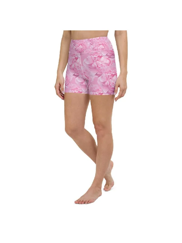The Best Prices Peony Flower Yoga Shorts