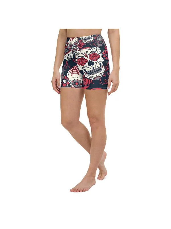The Best Deal Pink Sugar Skull Yoga Shorts