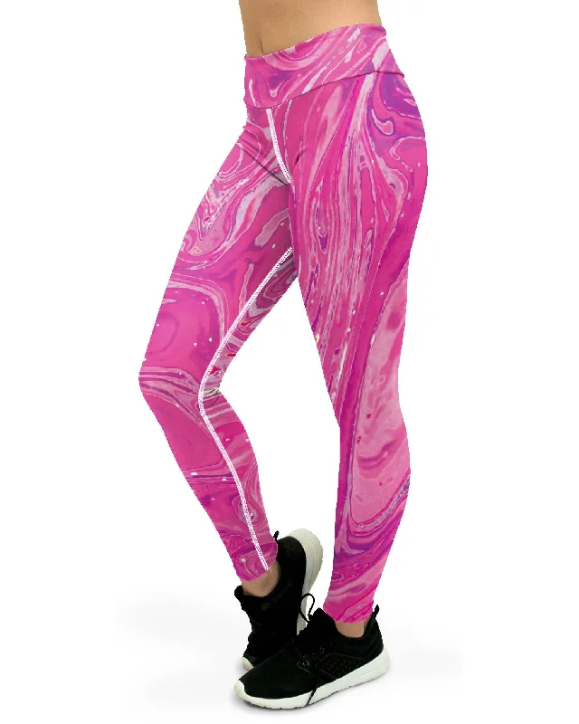 Stock Up Pink Swirl Yoga Pants