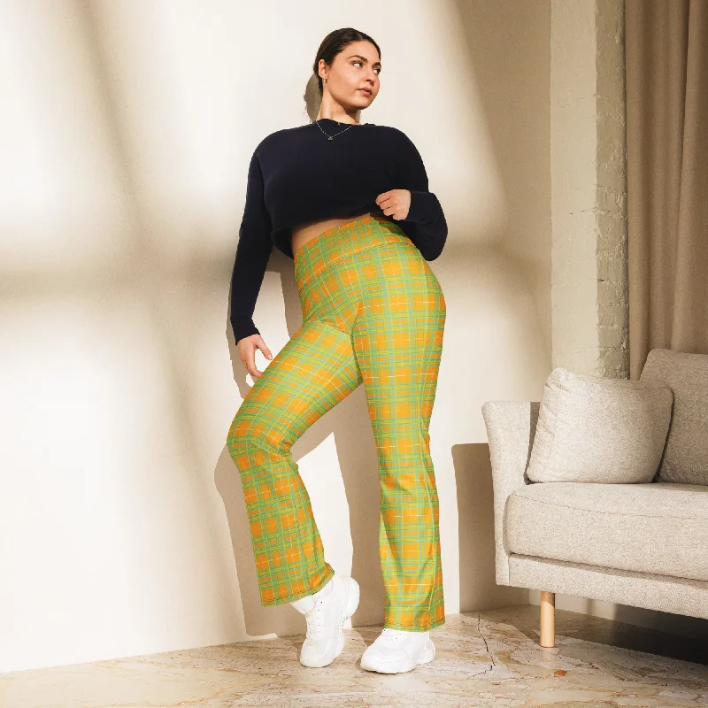 Reduced Price Plaid Facncy Flared yoga legging size 2XS- 6XL