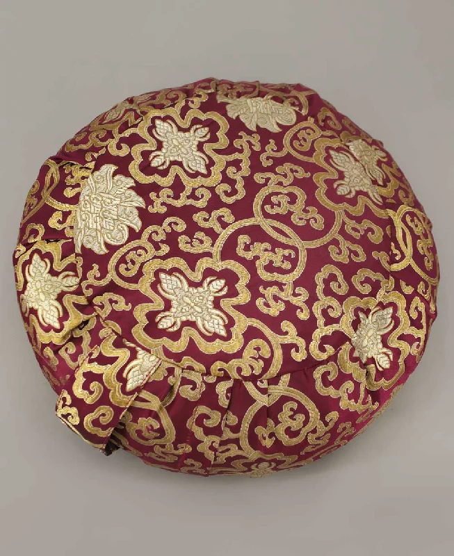 Flash Deal Plum Purple Brocade Zafu Meditation Cushion
