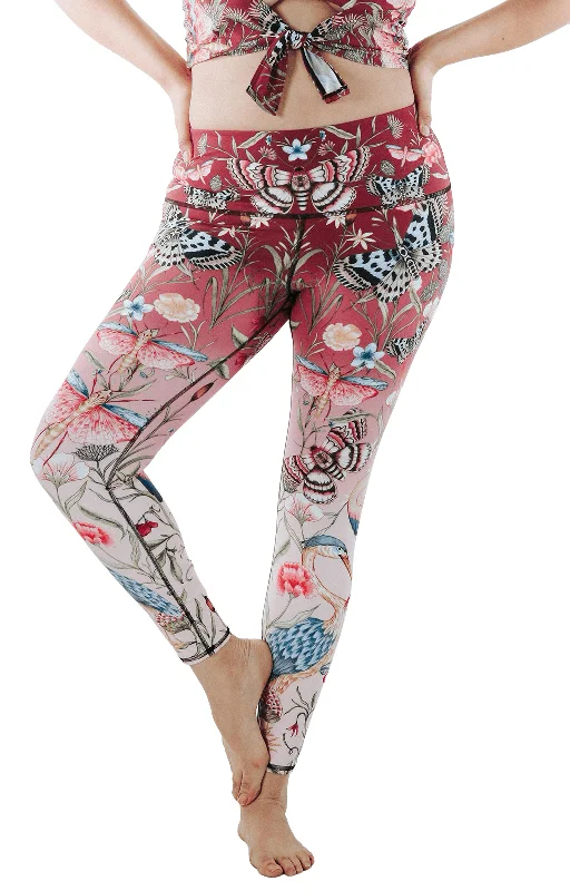 Massive Savings Pretty in Pink Printed Yoga Leggings by Yoga Democracy