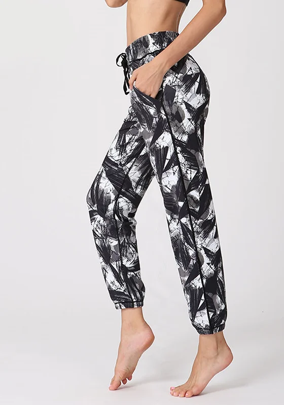 Year-End Clearance Print Mesh Loose Yoga Pants