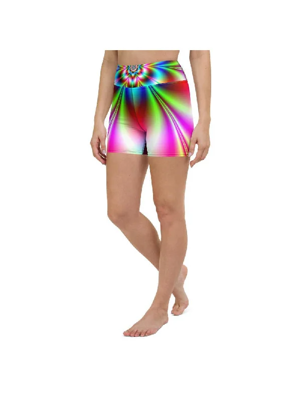 Weekend Discounts to Delight Psychedelic Neon Yoga Shorts