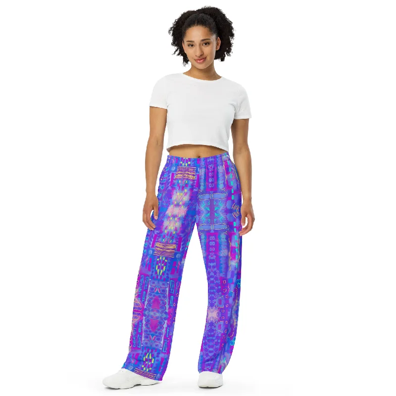 Weekend Deals to Make You Smile Purple abstract Cityscape print unisex wide-leg pants Weekend Deals to Make You Smile Purple abstract Cityscape print unisex wide-leg pants