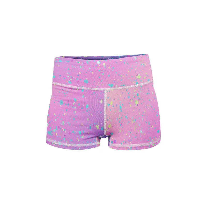 Weekend Discounts to Enjoy Rainbow Paint Yoga Shorts