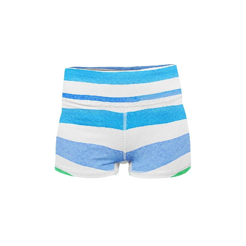 Weekend Savings Extravaganza Rainbow Stripes Yoga Shorts