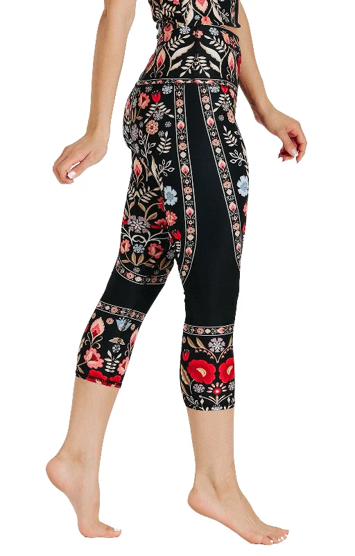 Price Drop Rustica Printed Yoga Crops by Yoga Democracy