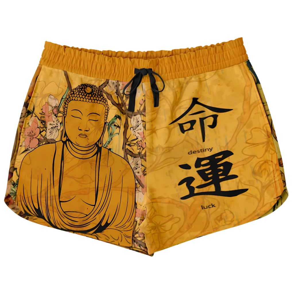 Weekend Deals That Impress SERENE BUDDHA SAKURA LOOSE YOGA SHORTS WITH POCKETS