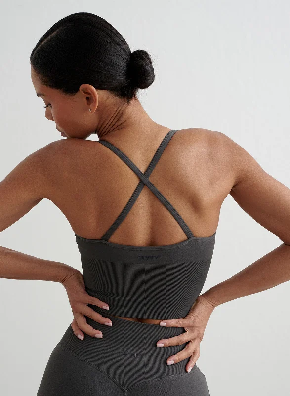 Weekend Bargains to Grab Shadow Grey Shape Seamless Cross Back Bralette