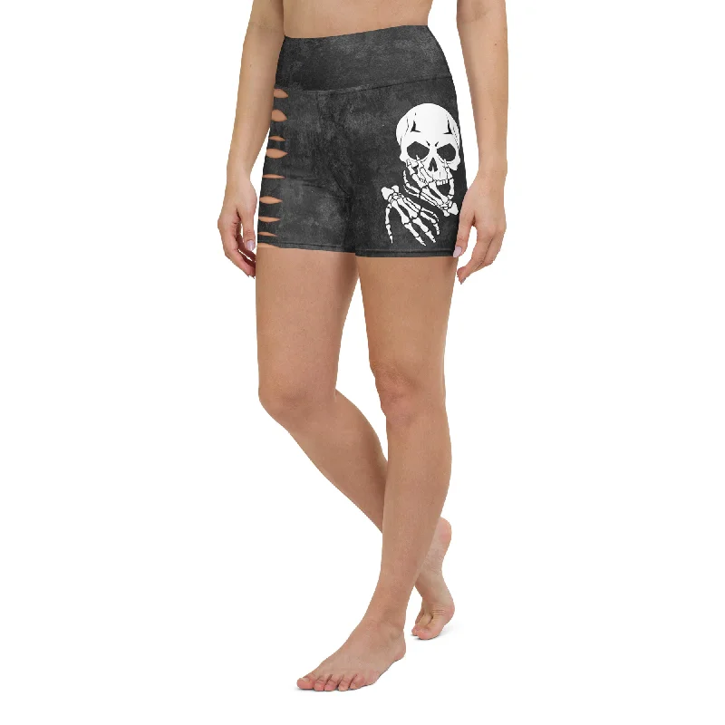 Lowest Rates Skeleton 3D Cut Out Effect Yoga Shorts