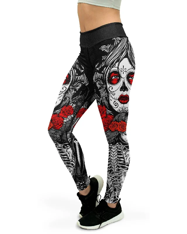 Today's Deal Skeleton Sugar Skull Yoga Pants