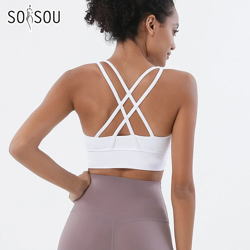 Weekend Discounts to Enjoy Yoganix Nylon Top Women Bra Sexy Top Woman Breathable Underwear Women Fitness Yoga Sports Bra For Women Gym 22 Colors