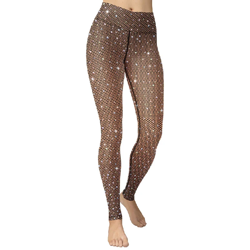 Low Cost Sparkle Fishnet Print Yoga Leggings