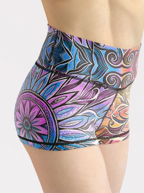 Best Choice Sun & Moon-Ray Mandala Yoga Shorts