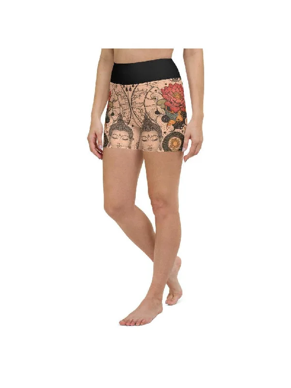 Weekend Price Cuts Galore Tattooed Lotus Yoga Shorts