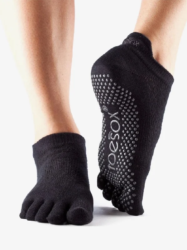 Deal Alert ToeSox Full Toe Low Rise Grip Socks - Black