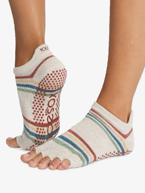 Weekend Discounts to Enjoy ToeSox Half Toe Low Rise Grip Socks - Vintage Rainbow