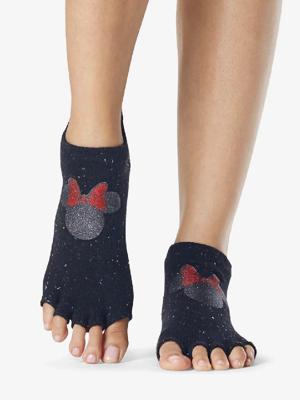 Hurry Up ToeSox Half Toe Low Rise Grip Socks - Confetti Minnie