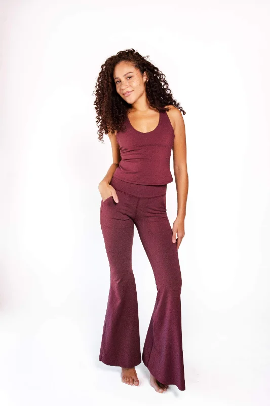 Extra Savings Vitality Tank in Maroon by Yoga Democracy