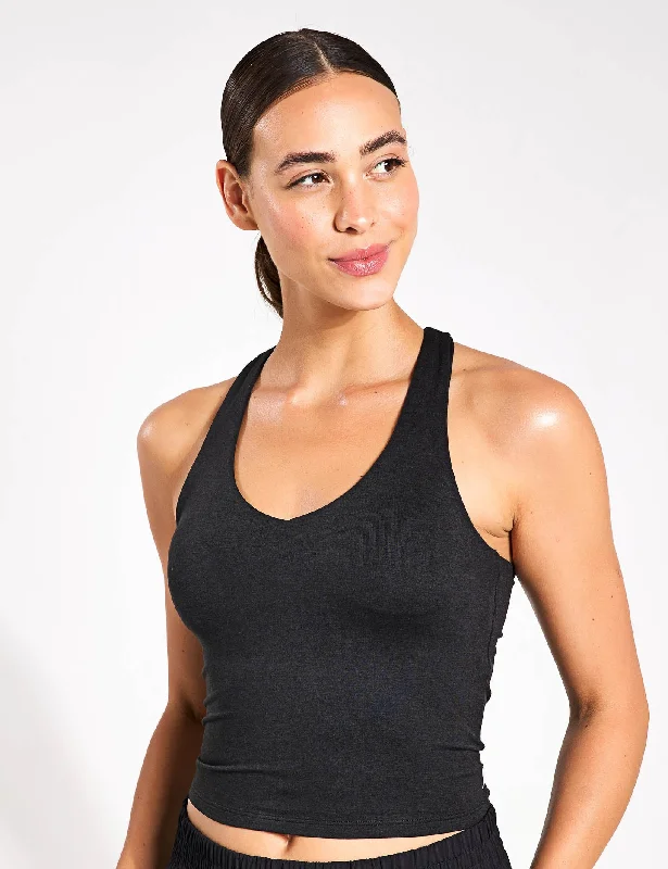 Don't Miss Out Halo Performance Crop 2.0 - Black Heather