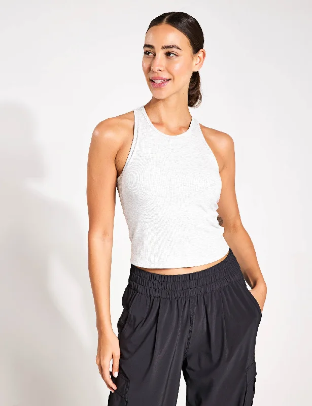 Now Available Pose Plyo Tank - White Heather Grey