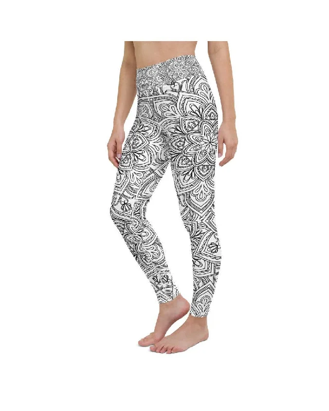 Special Price White & Black Mandala Yoga Pants