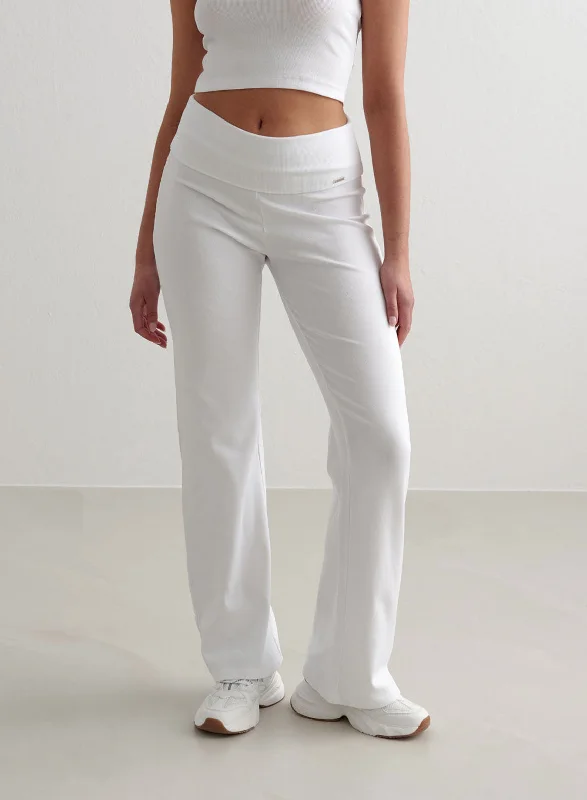 Weekend Specials to Relish White Ease Ribbed Pants