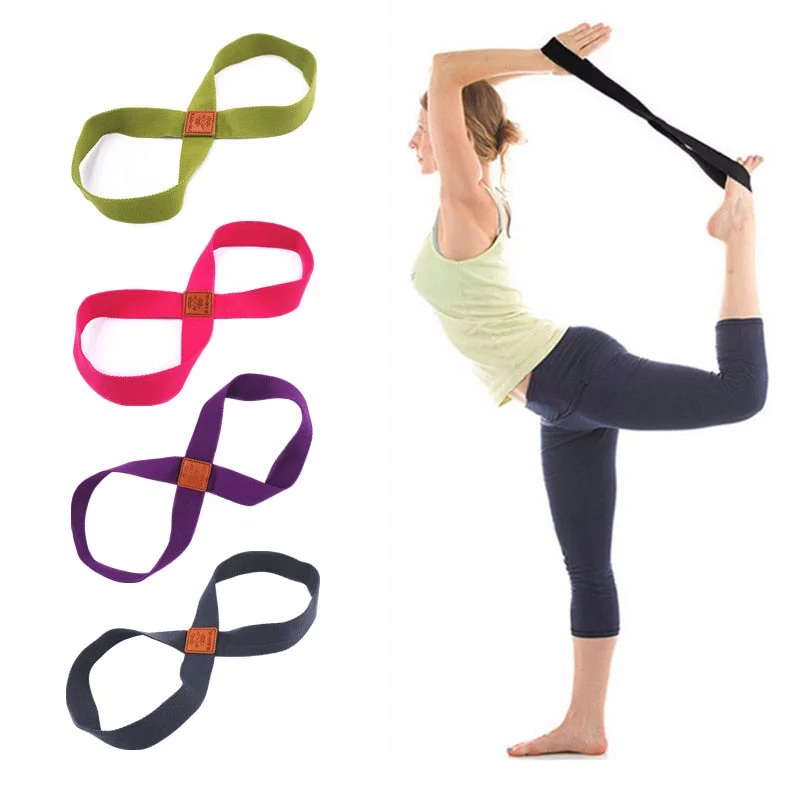 Flash Deal Women Yoga Stretch Strap Belt 8-shaped Yoga Pull Up Belt Rope for Wrist Waist Leg Training Gym Accessories Fitness Equipment Flash Deal Women Yoga Stretch Strap Belt 8-shaped Yoga Pull Up Belt Rope for Wrist Waist Leg Training Gym Accessories Fitness Equipment