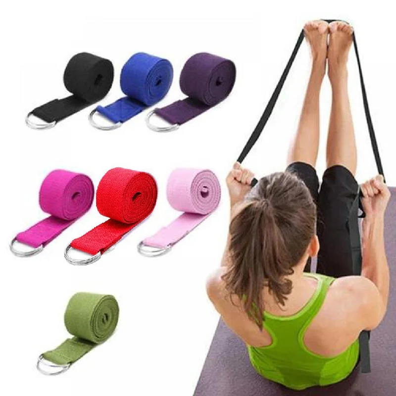 Exclusive Offer Women Yoga Stretch Strap Yoga Belt Multi-Colors D-Ring Belt Fitness Exercise Gym Rope Figure Waist Leg Resistance Fitness Bands Exclusive Offer Women Yoga Stretch Strap Yoga Belt Multi-Colors D-Ring Belt Fitness Exercise Gym Rope Figure Waist Leg Resistance Fitness Bands