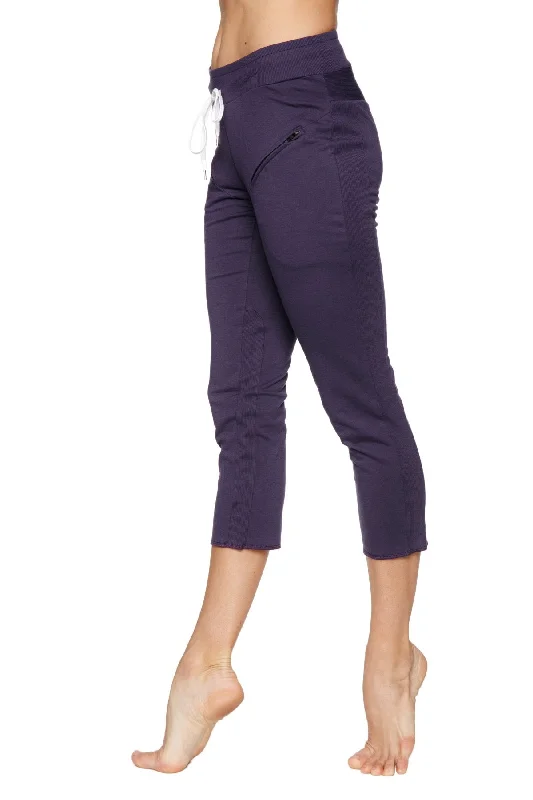 Special Price Women's 4/5 Length Zipper Pocket Capri Yoga Pant (Eggplant) by 4-rth