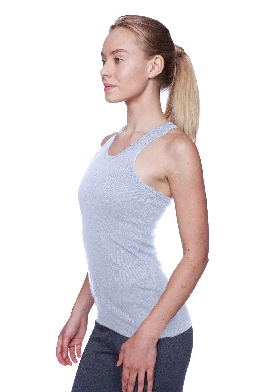 Can't Beat Women's All-American Racerback Tank Top (Heather Grey) by 4-rth
