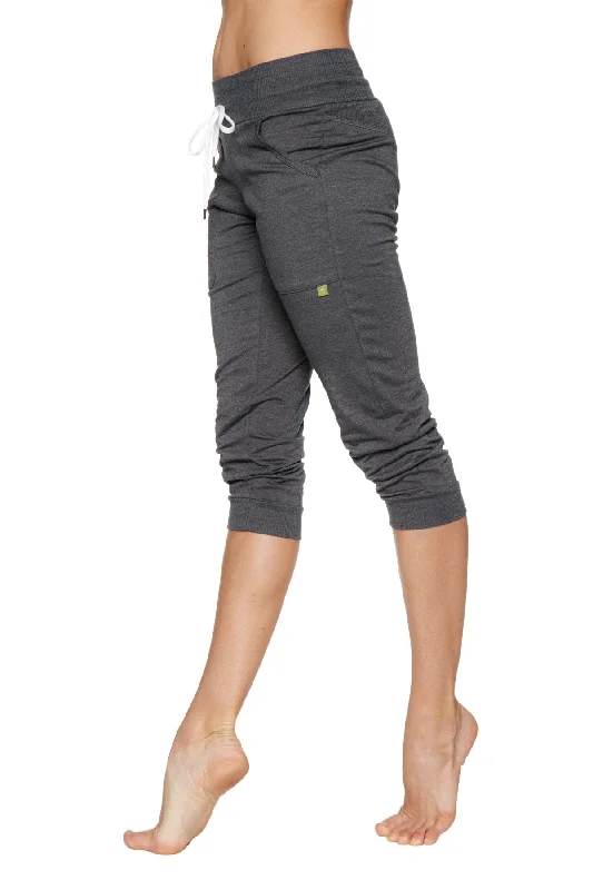 Great Deal Women's Cuffed Jogger Yoga Pant (Solid Charcoal) by 4-rth