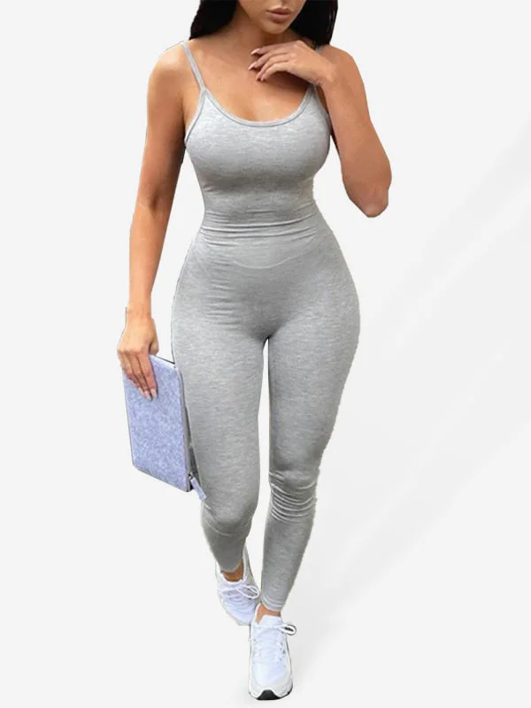 Weekend Discounts to Indulge In Women's Fashion Solid Color Yoga Sports Jumpsuit