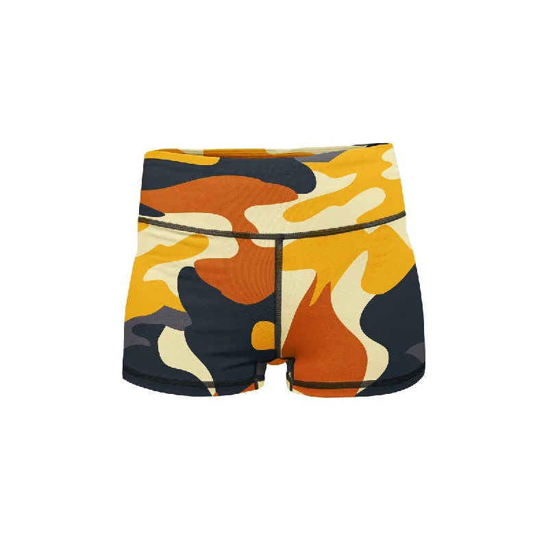 Weekend Deals to Make You Happy Yellow Camo Yoga Shorts