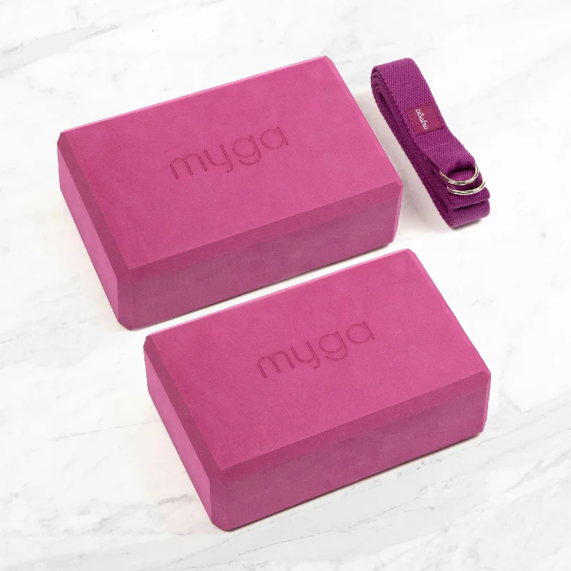 Weekend Deals That Sizzle Yoga Blocks & Strap Set - Plum