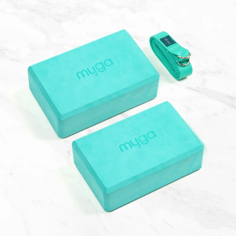 Deal Alert Yoga Blocks & Strap Set - Turquoise