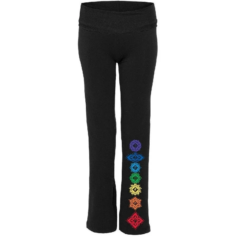Weekend Savings Fiesta Womens Floral 7 Chakras Yoga Pants