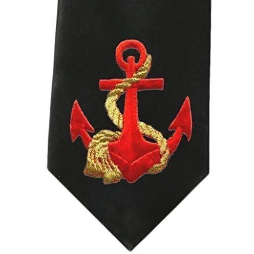 Weekend Bargains to Cherish Mens Red Anchor Necktie