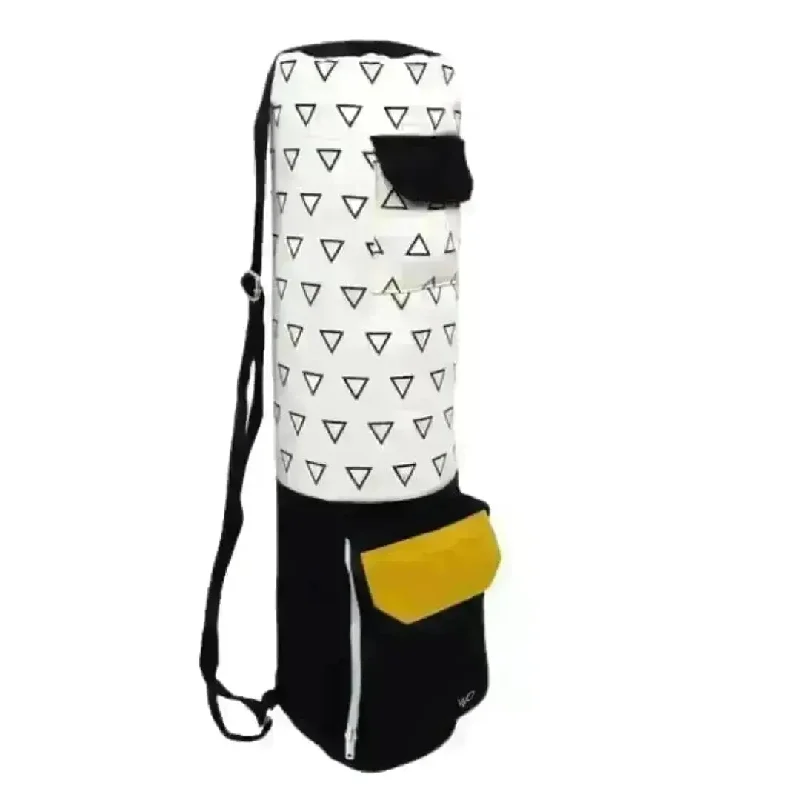 Extra Discount Yoga Mat Bag Fair Trade Certified Organic Cotton - White / Black Triangle