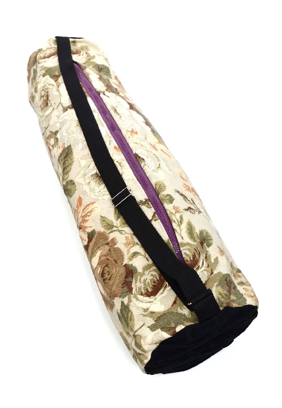 Weekend Savings Bonanza Yoga Mat Bag | Rose Flowers - Violet | Size XL